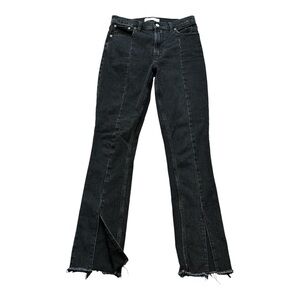 Abercrombie & Fitch Jeans The Skinny High Rise Ankle Slits Black Stretch Size 4T
